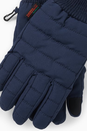 Hombre - Guantes acolchados para pantalla táctil - THERMOLITE® - azul oscuro