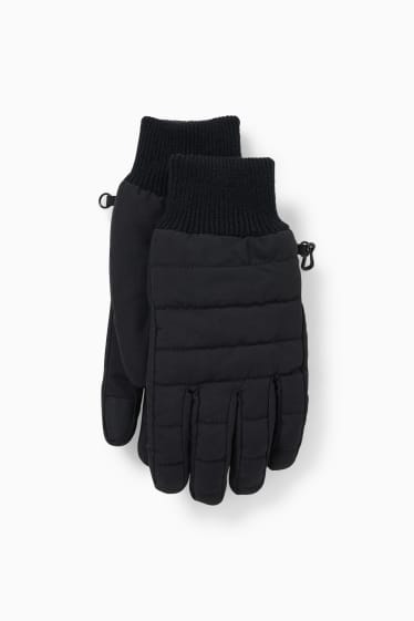 Mężczyźni - Pikowane rękawiczki z funkcją touch screen - THERMOLITE® - czarny