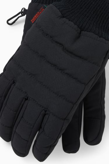 Mężczyźni - Pikowane rękawiczki z funkcją touch screen - THERMOLITE® - czarny