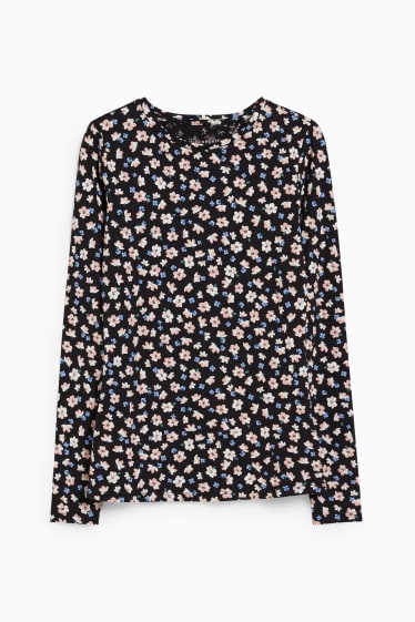 Teens & young adults - CLOCKHOUSE - long sleeve top - floral - black
