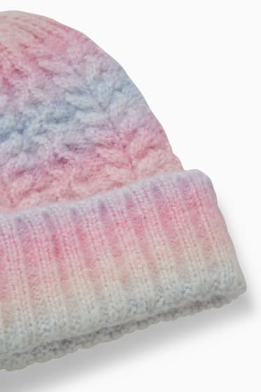 Women - CLOCKHOUSE - knitted hat - cable knit pattern - multicoloured