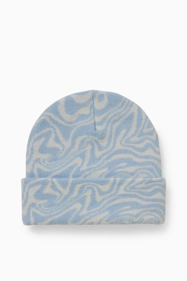 Femmes - CLOCKHOUSE - bonnet - à motif - bleu clair
