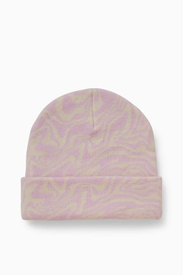 Femmes - CLOCKHOUSE - bonnet - à motif - violet clair