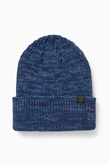 Men - CLOCKHOUSE - knitted hat - blue-melange