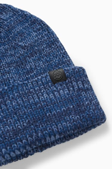 Men - CLOCKHOUSE - knitted hat - blue-melange