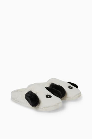 Femmes - Chaussons en imitation fourrure - Snoopy - blanc crème