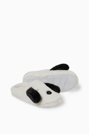 Dames - Pantoffels van imitatiebont - Snoopy - crème wit