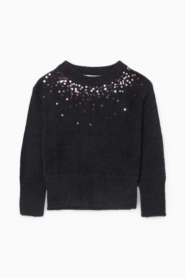 Enfants - Pull - finition brillante - noir