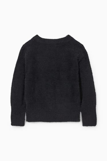 Kinder - Pullover - Glanz-Effekt - schwarz