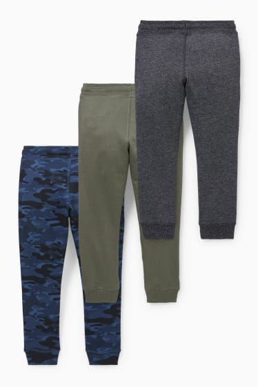Copii - Băieți - Multipack 3 perechi - pantaloni de trening - verde închis / albastru închis