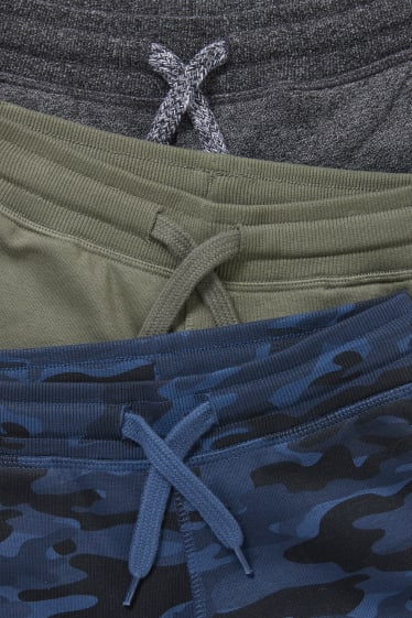 Copii - Băieți - Multipack 3 perechi - pantaloni de trening - verde închis / albastru închis