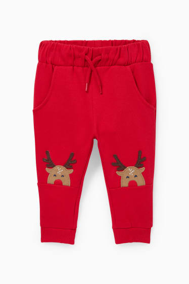 Bébés - Pantalon de jogging de Noël pour bébé - rouge