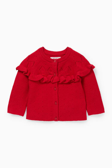 Bébés - Gilet en maille pour bébé - rouge