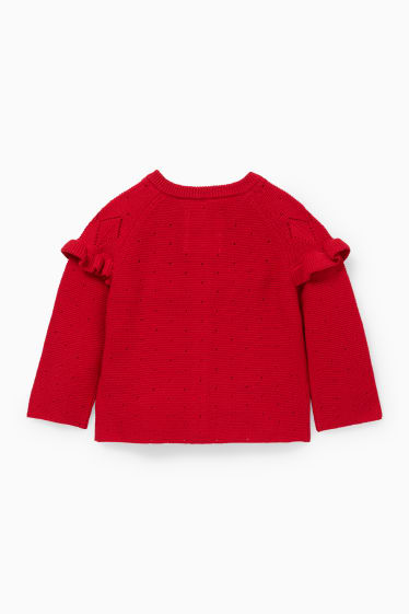 Bébés - Gilet en maille pour bébé - rouge