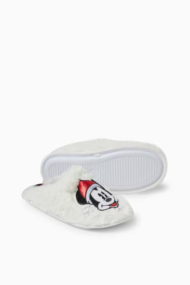 Mujer - CLOCKHOUSE - zapatillas de casa navideñas de pelo sintético - Disney - blanco roto