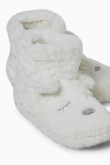 Femei - CLOCKHOUSE - papuci de casă din blană artificială - alb