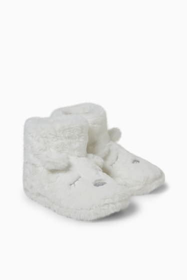 Women - CLOCKHOUSE - faux fur slippers - white