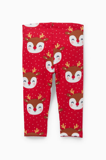 Babies - Baby Christmas thermal leggings - polka dot - red