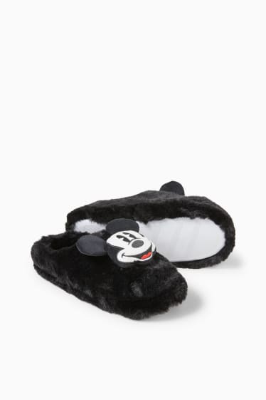 Teens & young adults - CLOCKHOUSE - faux fur slippers - Disney - black