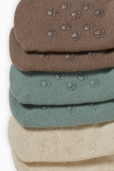 Bébés filles - Lot de 3 - animaux de la forêt - chaussettes antidérapantes pour bébé - vert