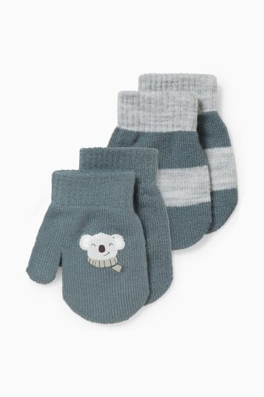 Baby: jongens - Set van 2 paar - babywantjes - donkergroen