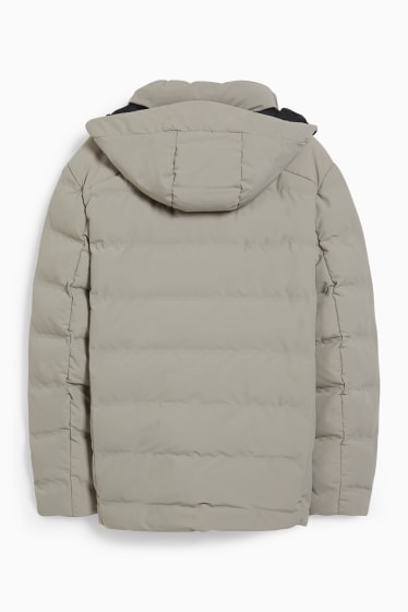 Men - Outdoor jacket with hood - idrorepellente - taupe