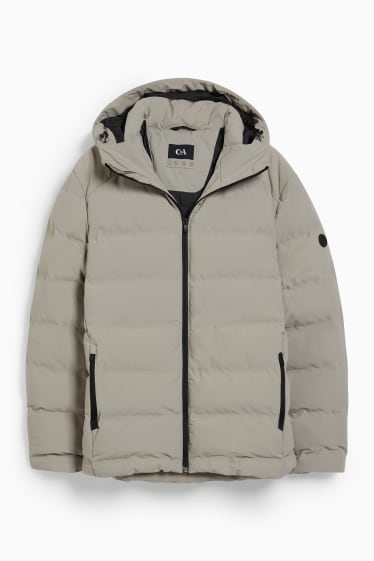 Men - Outdoor jacket with hood - idrorepellente - taupe