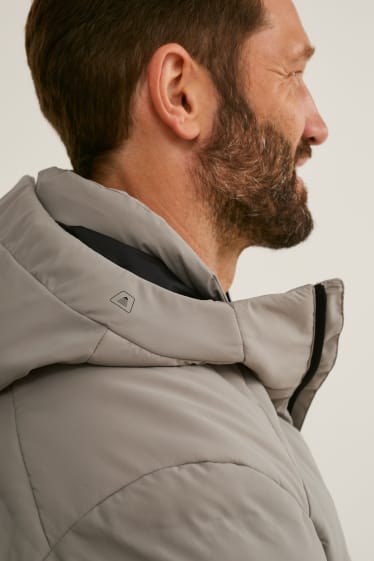 Herren - Funktionsjacke mit Kapuze - wasserabweisend - taupe