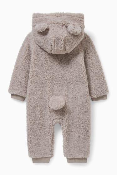 Neonati - Tutina neonati effetto peluche - grigio