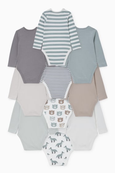 Unisex - Wielopak, 10 szt. - body niemowlęce - biały / zielony