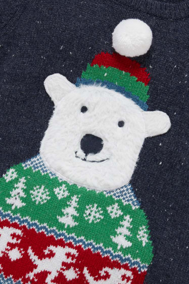 Enfants - Pullover de Noël - ours polaire - bleu foncé