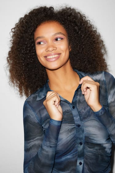 Dona - Brusa crop - blau fosc