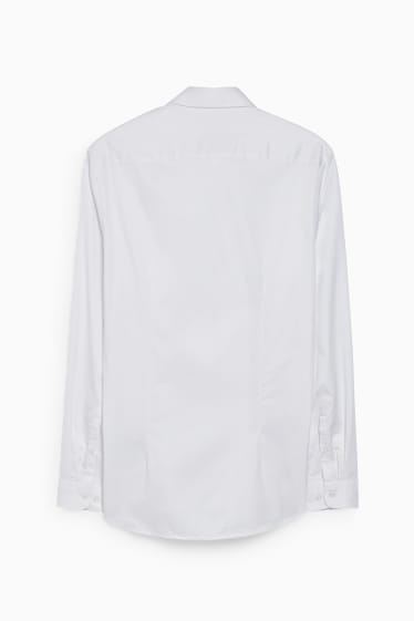 Pánské - Business košile - slim fit - cutaway - snadné žehlení - bílá