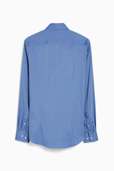 Men - Business shirt - slim fit - cutaway collar - easy-iron - blue
