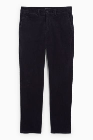 Uomo - Pantaloni chino in velluto - regular fit - stretch - LYCRA® - blu scuro