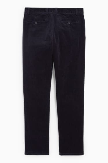 Uomo - Pantaloni chino in velluto - regular fit - stretch - LYCRA® - blu scuro
