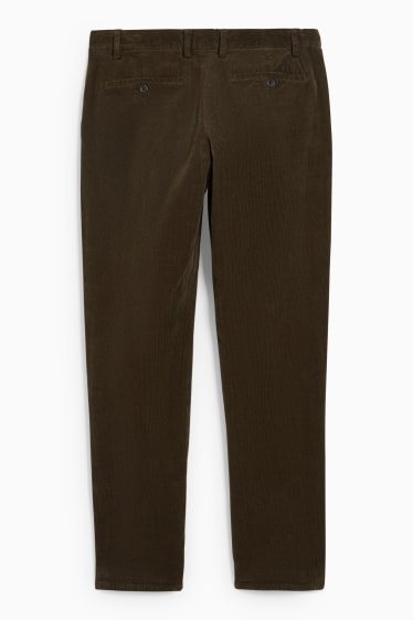 Men - Corduroy chinos - regular fit - stretch LYCRA® - dark green