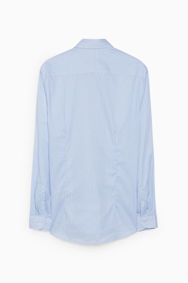 Uomo - Camicia business - slim fit - colletto alla francese - facile da stirare - a righe - blu / bianco