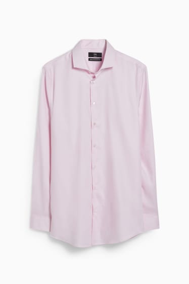 Herren - Businesshemd - Slim Fit - Cutaway - bügelleicht - rosa