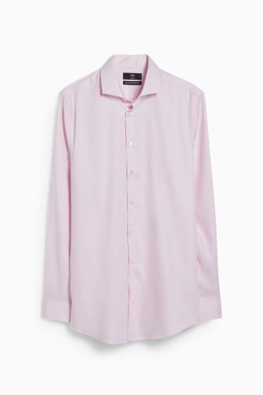 Uomo - Camicia business - slim fit - colletto alla francese - facile da stirare - rosa