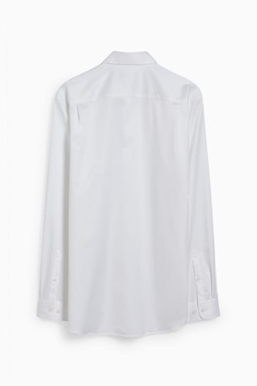Pánské - Business košile - regular fit - cutaway - s nežehlivou úpravou - bílá