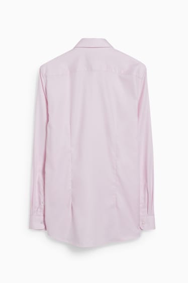 Uomo - Camicia business - slim fit - colletto alla francese - facile da stirare - rosa
