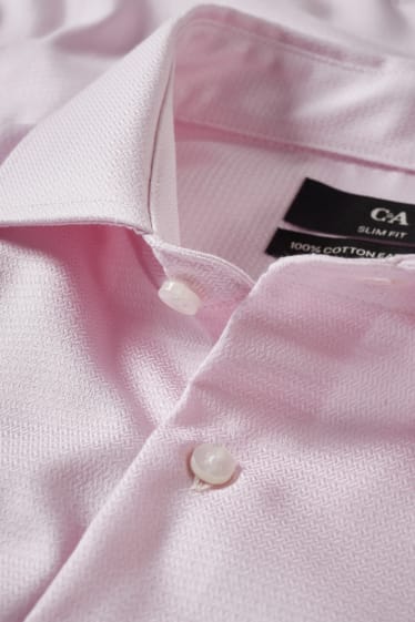 Men - Business shirt - slim fit - cutaway collar - easy-iron - rose