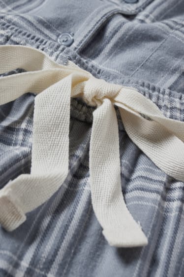 Women - Pyjamas - check - blue