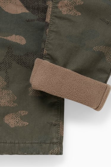 Kinder Jungen - Cargohose - Thermohose - gemustert - khaki
