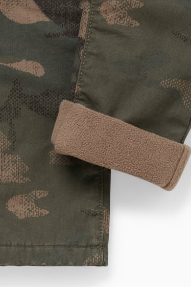 Kinder - Cargohose - Thermohose - gemustert - khaki