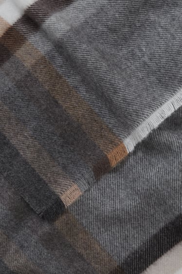 Uomo - Sciarpa - a quadretti - grigio / beige