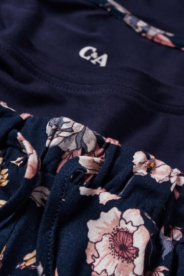 Women - Pyjamas - floral - dark blue