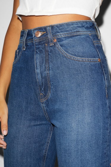 Women - CLOCKHOUSE - mom jeans - high waist - blue denim