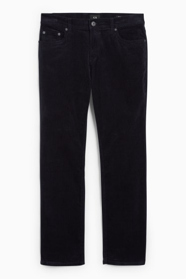 Men - Corduroy trousers - regular fit - LYCRA® - dark blue